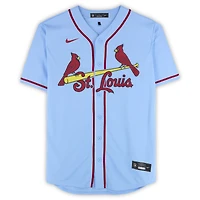Maillot réplique Nike bleu clair autographié de Jordan Walker, Cardinals de Saint-Louis