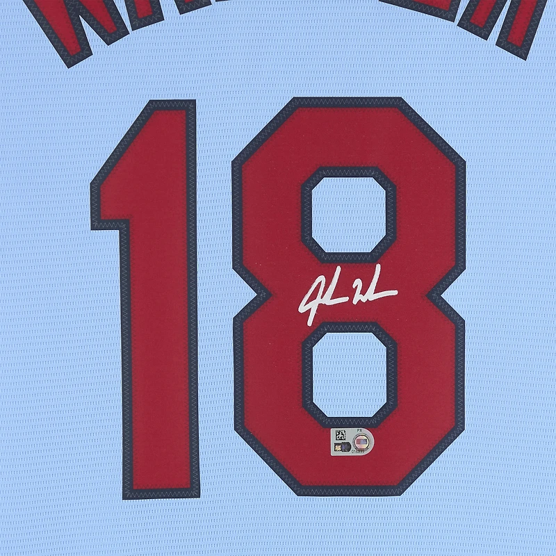 Jordan Walker St. Louis Cardinals Autographed Light Blue Nike Replica Jersey