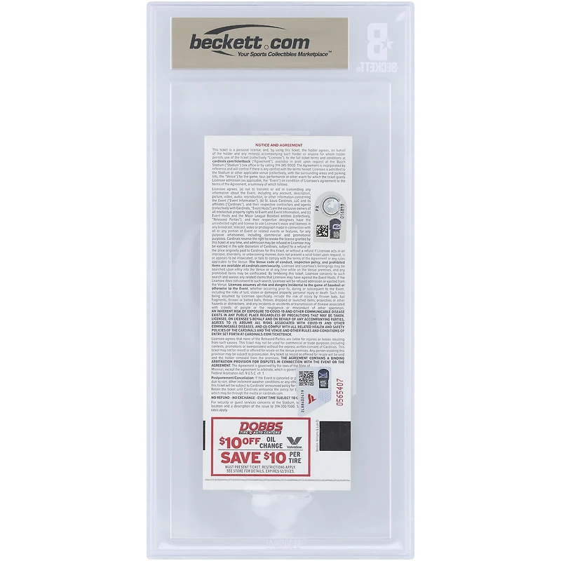 Jordan Walker St. Louis Cardinals Autographed MLB Debut Beckett Fanatics Witnessed Authenticated 10/10 Ticket from March 30, 2023 with "MLB Debut 3/30/23" Inscription 