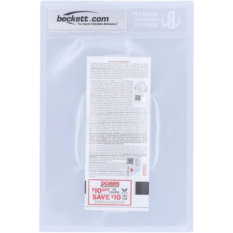 Billet autographié par Jordan Walker des Cardinals de St. Louis pour ses débuts en MLB