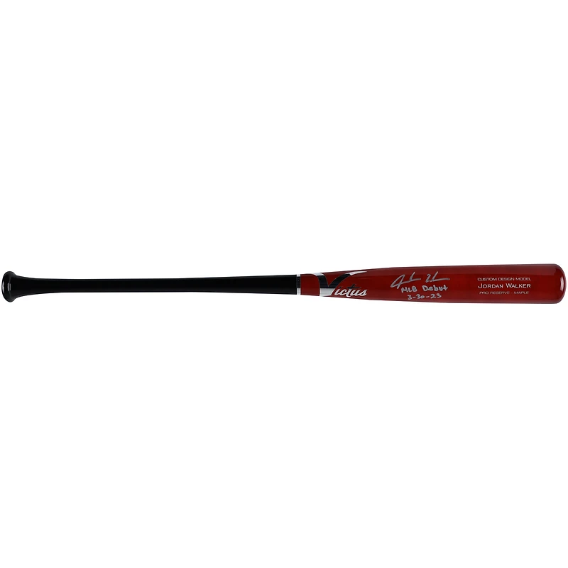 Jordan Walker St. Louis Cardinals Autographed Victus Game Model Bat with "MLB Debut 3-30-23" Inscription