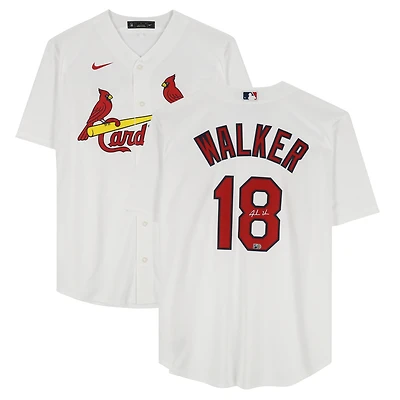 Maillot réplique Nike blanc autographié par Jordan Walker des Cardinals de St. Louis