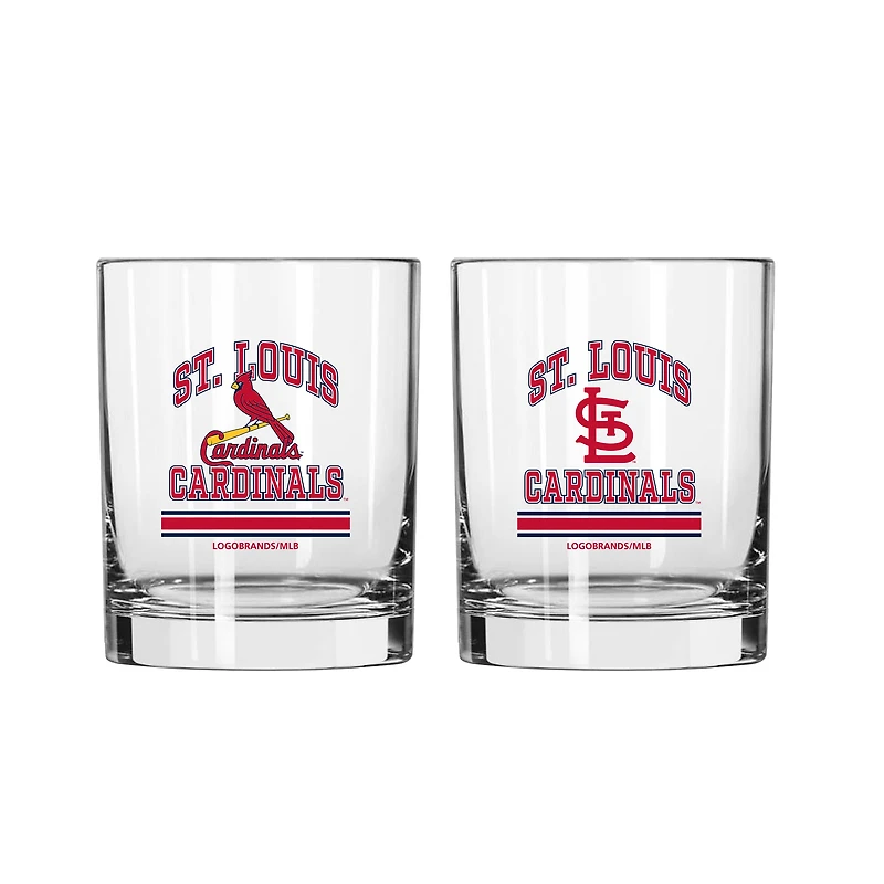 Logo Brands St. Louis Cardinals 12oz. Current & Throwback Logos Two-Pack Glass Set