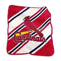 Couverture à rayures Raschel 50 po x 60 po avec logo des Cardinals de Saint-Louis