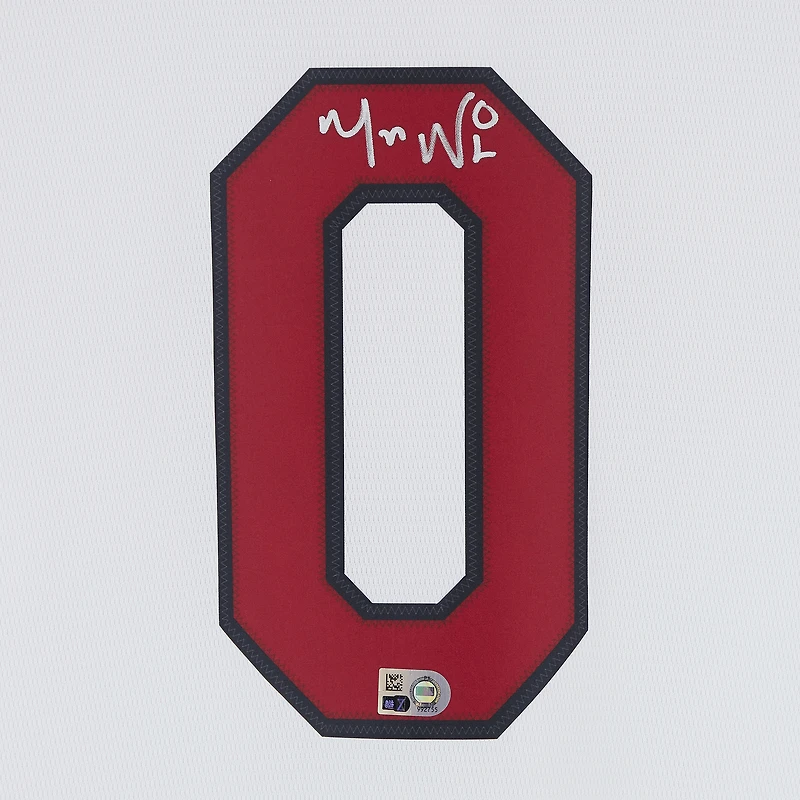 Maillot réplique blanc Nike autographié de Masyn Winn, joueur des Cardinals de Saint-Louis