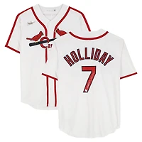 Maillot réplique blanc Nike autographié par Matt Holliday des Cardinals de Saint-Louis avec inscription «11 champions des World Series »