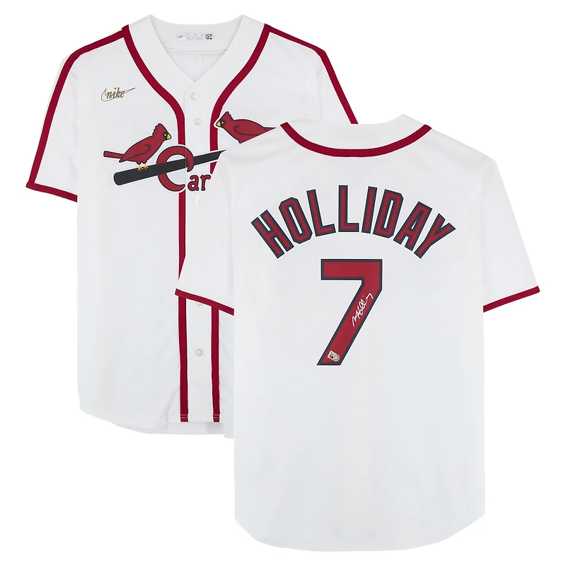 Maillot réplique blanc Nike autographié de Matt Holliday, Cardinals de Saint-Louis