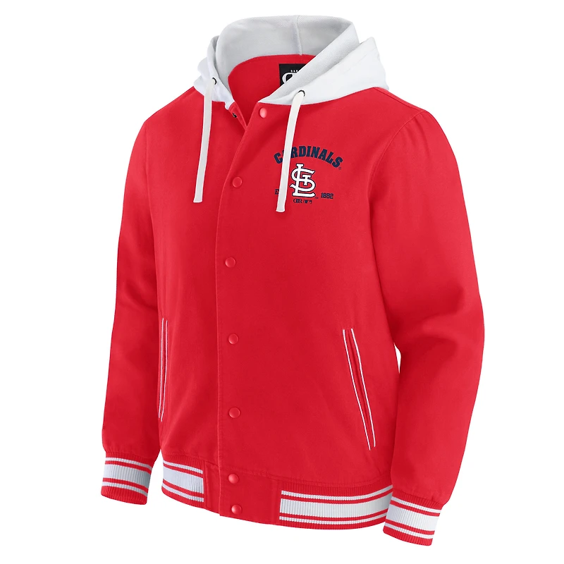Veste à capuche boutons-pression pour homme Darius Rucker Collection by Fanatics rouge des Cardinals de Saint-Louis