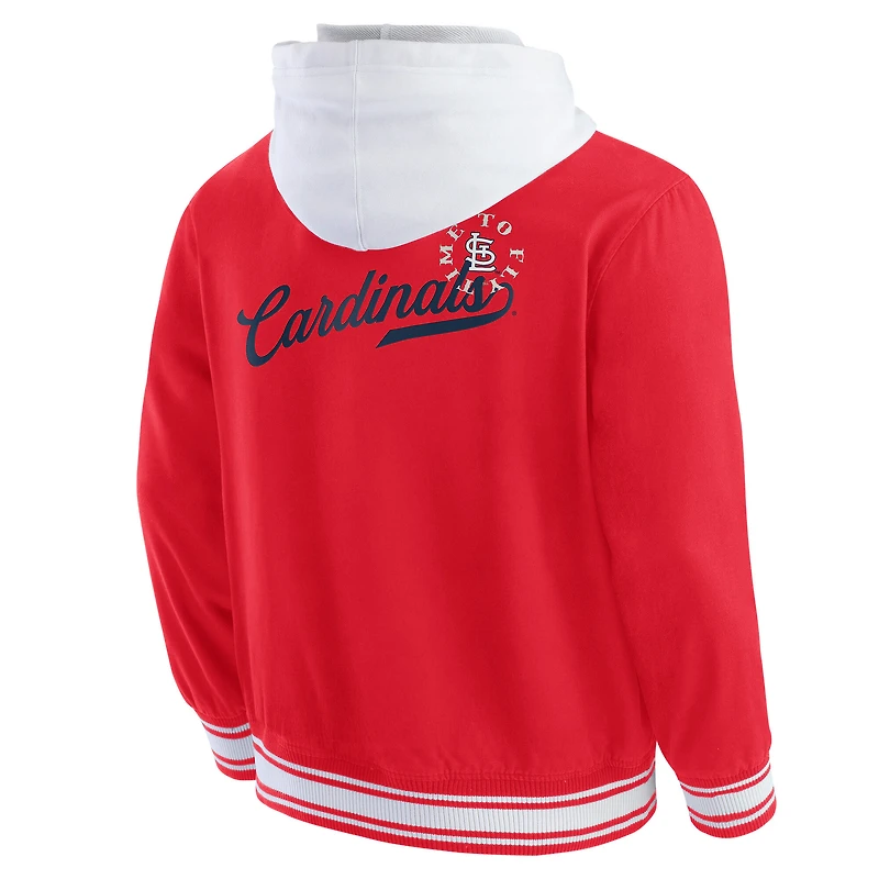 Veste à capuche boutons-pression pour homme Darius Rucker Collection by Fanatics rouge des Cardinals de Saint-Louis