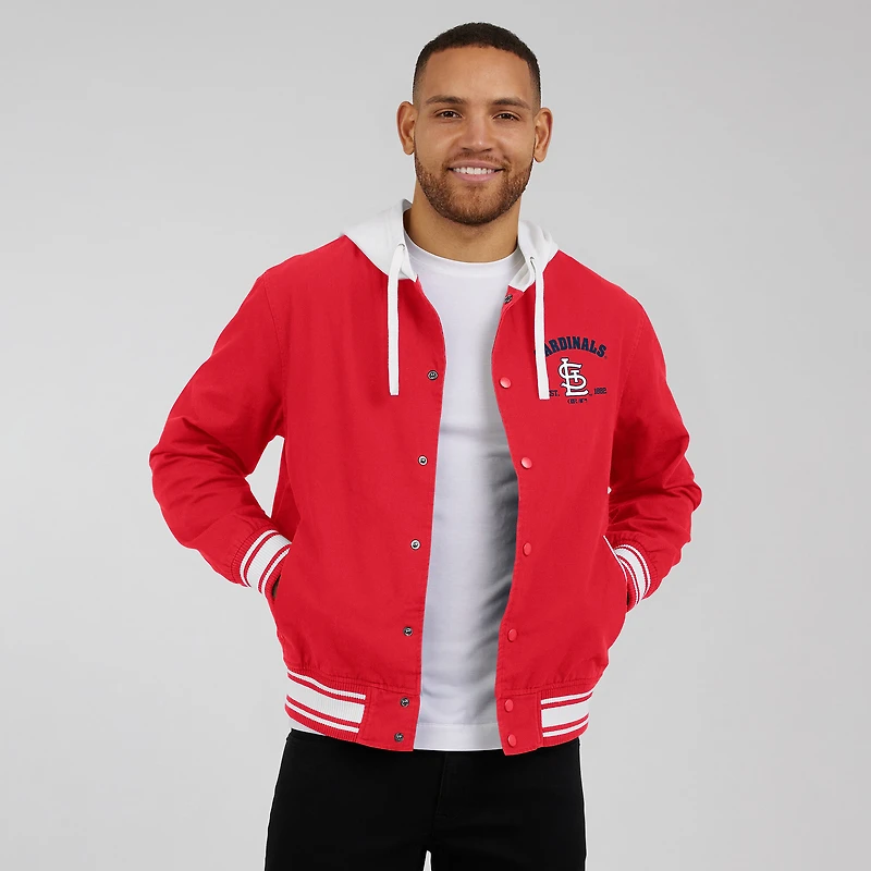 Veste à capuche boutons-pression pour homme Darius Rucker Collection by Fanatics rouge des Cardinals de Saint-Louis