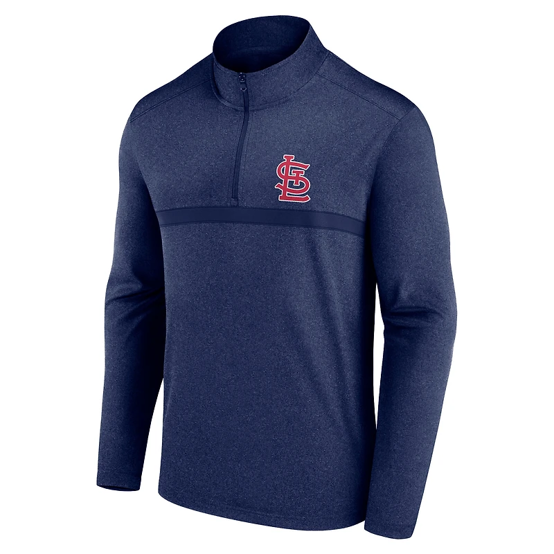 Pull à glissière quart de tour Fanatics Heather Navy pour homme des Cardinals Saint-Louis
