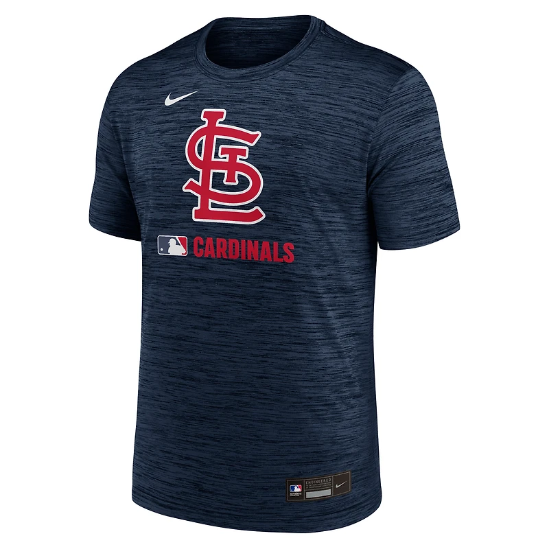 T-shirt Nike Authentic Collection Velocity Dri-FIT pour homme, bleu marine, St. Louis Cardinals