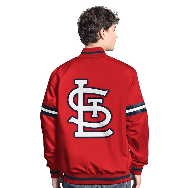 Men's Starter  Red St. Louis Cardinals Scout Full-Snap Varsity Jacket
