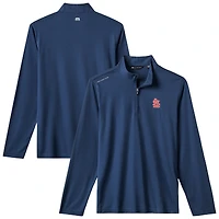 Men's TravisMathew  Navy St. Louis Cardinals Time to Tailgate Tri-Blend Quarter-Zip Pullover