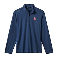 Men's TravisMathew  Navy St. Louis Cardinals Time to Tailgate Tri-Blend Quarter-Zip Pullover