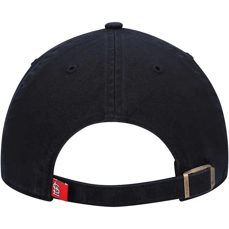Casquette ajustable noire St. Louis Cardinals « Clean Up » pour homme, modèle 47