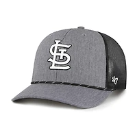 Men's '47 Charcoal St. Louis Cardinals Carbon Rope Trucker Adjustable Hat