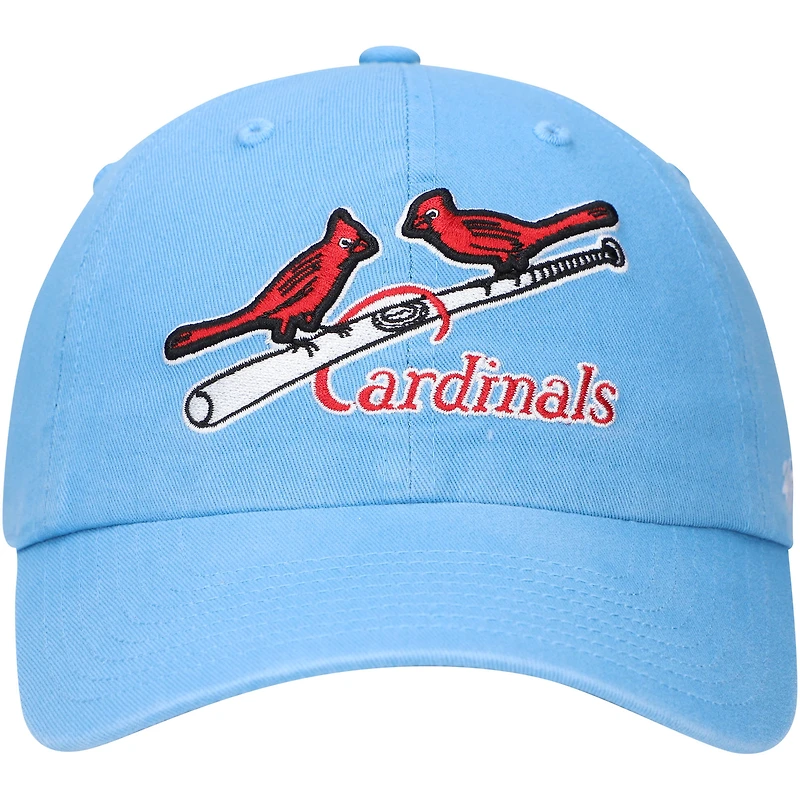 Casquette ajustable Clean Up de la collection Cooperstown avec logo des Cardinals de Saint-Louis bleu clair '47 pour homme