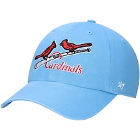 Men's '47 Light Blue St. Louis Cardinals Logo Cooperstown Collection Clean Up Adjustable Hat