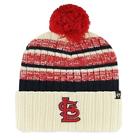 Bonnet en tricot à revers Tavern '47 Natural St. Louis Cardinals pour hommes avec pompon