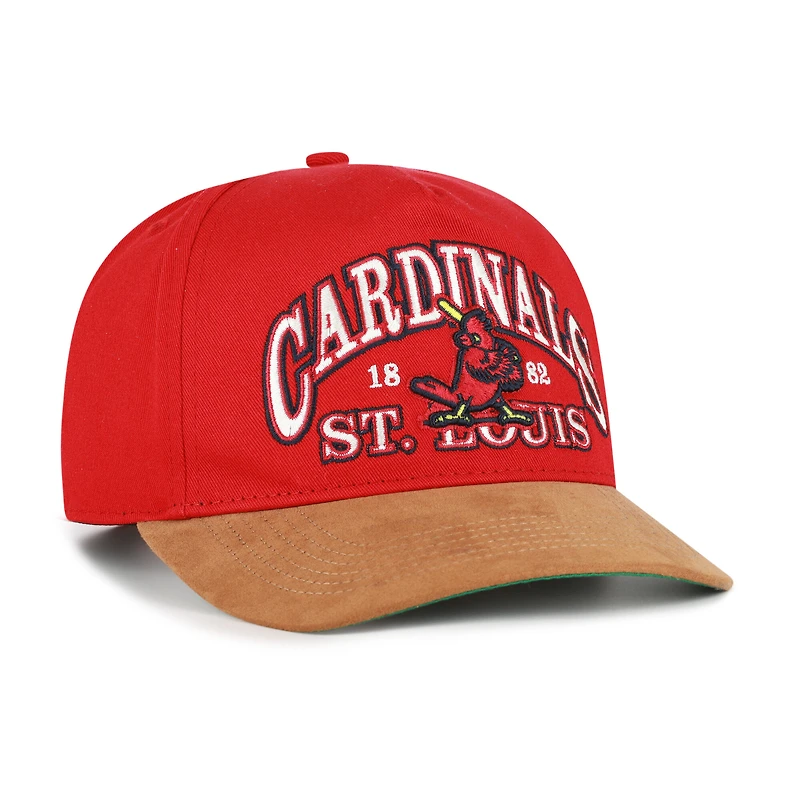 Men's '47 Red/Brown St. Louis Cardinals Cooperstown Break Wood Suede Hitch Adjustable Hat