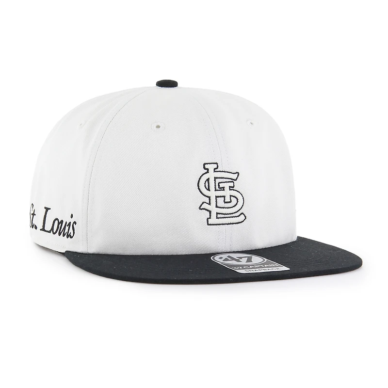 Men's '47 White/Black St. Louis Cardinals Foundation Captain Snapback Hat