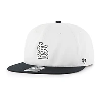 Men's '47 White/Black St. Louis Cardinals Foundation Captain Snapback Hat
