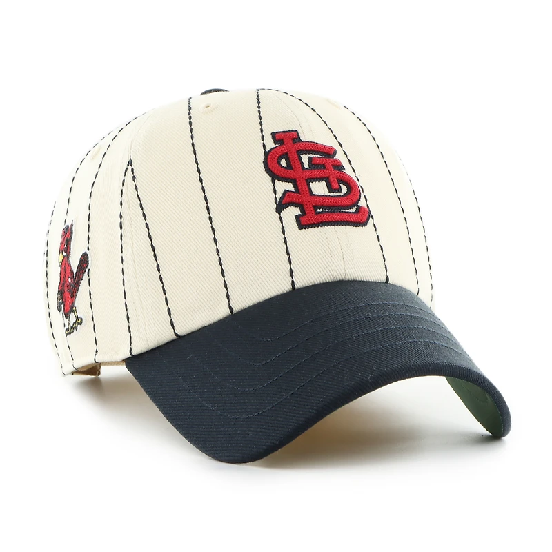 Men's '47 x Rawlings Natural/Navy St. Louis Cardinals Pinstripe Clean Up Adjustable Hat