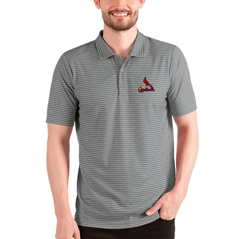 Polo Esteem gris chiné/blanc pour homme des Cardinals de St. Louis