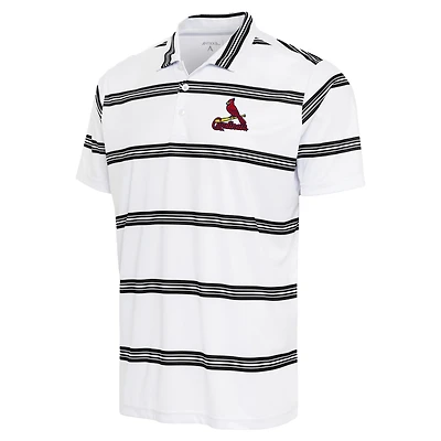 Men's Antigua White/Black St. Louis Cardinals Groove Polo