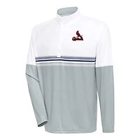 Men's Antigua White/Navy St. Louis Cardinals Bender Quarter-Zip Pullover Top
