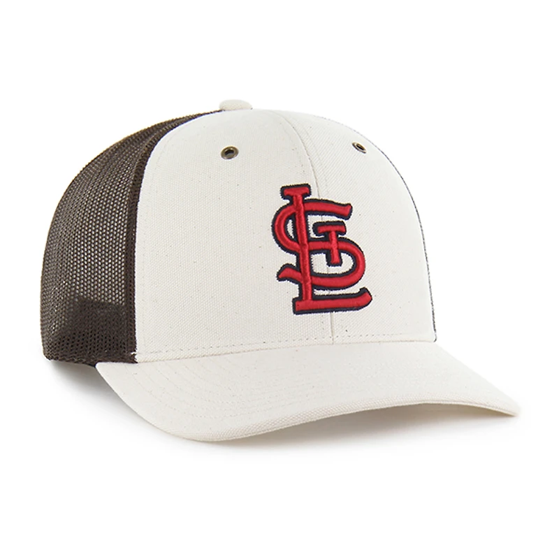 Men's Carhartt x '47 Natural/Brown St. Louis Cardinals Undyed Trucker Adjustable Hat