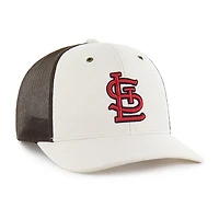 Men's Carhartt x '47 Natural/Brown St. Louis Cardinals Undyed Trucker Adjustable Hat