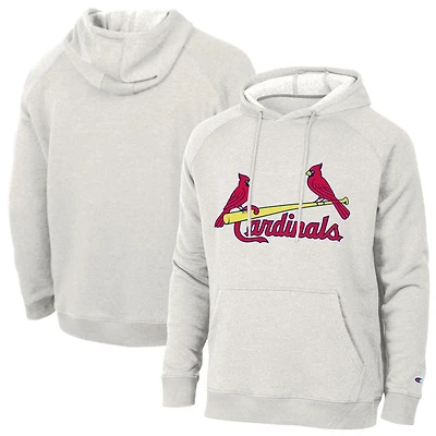 Sweat à capuche raglan Tri-Blend gris chiné ultra clair Champion pour homme, modèle Triumph des Cardinals de Saint-Louis.