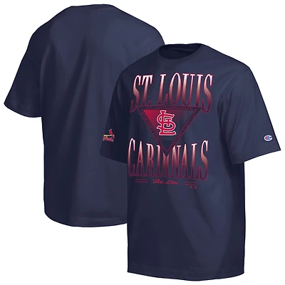 Men's Champion Navy St. Louis Cardinals Traditions Two Locations T-Shirt