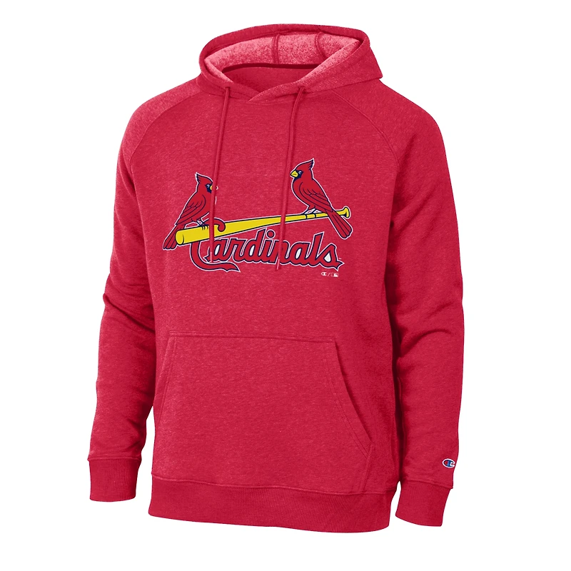 Sweat à capuche raglan Champion rouge St. Louis Cardinals Triumph Tri-Blend pour homme