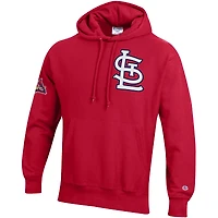 Sweat à capuche Champion Scarlet St. Louis Cardinals en chenille tissée inversée pour homme
