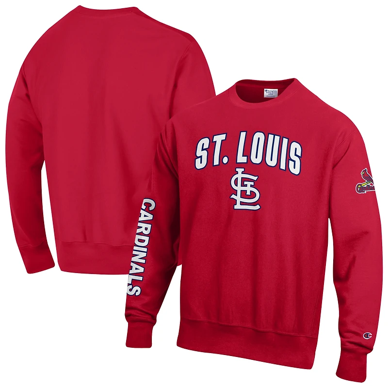Men's Champion  Scarlet St. Louis Cardinals Reverse Weave Chenille Sweatshirt