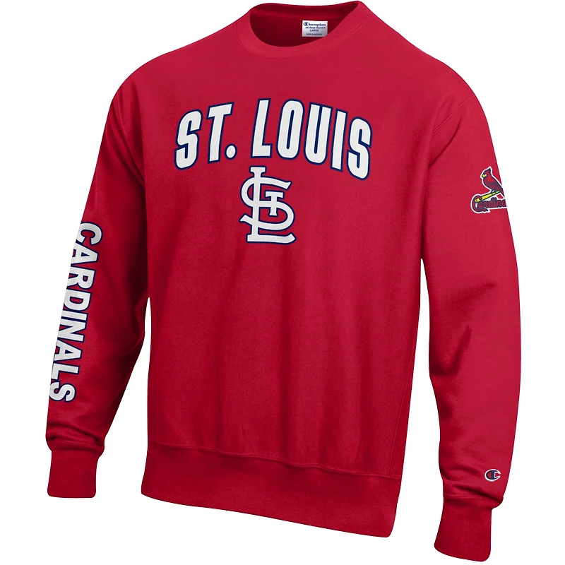 Sweat-shirt en chenille tissée inversée Champion Scarlet St. Louis Cardinals pour homme