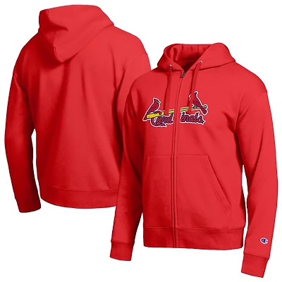Men's Champion St. Louis Cardinals Red All-Star Wordmark Full-Zip Hoodie