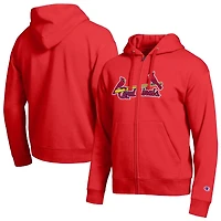 Men's Champion St. Louis Cardinals Red All-Star Wordmark Full-Zip Hoodie