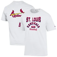 T-shirt blanc Champion des Cardinals de Saint-Louis pour homme, maillot 3 coups
