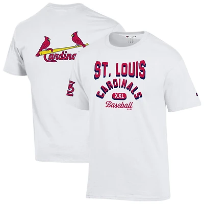 Men's Champion White St. Louis Cardinals 3-Hit Jersey T-Shirt