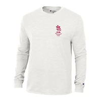 Men's Champion White St. Louis Cardinals Cooperstown Winning Tradition Tri-Blend Long Sleeve T-Shirt