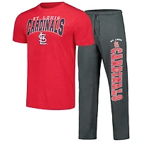Men's Concepts Sport Charcoal/Red St. Louis Cardinals Meter Top & Pants Sleep Set