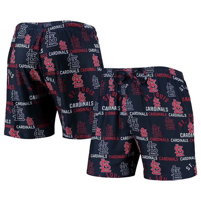 Concepts Sport Bleu marine St. Louis Cardinals Flagship Allover Print Knit Shorts pour homme