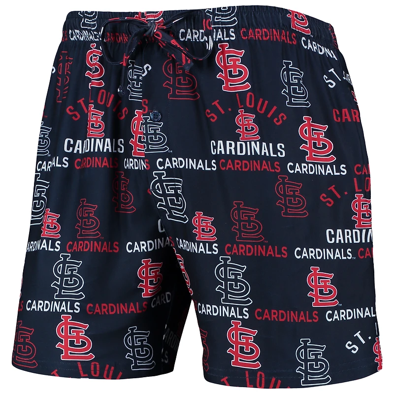 Concepts Sport Bleu marine St. Louis Cardinals Flagship Allover Print Knit Shorts pour homme