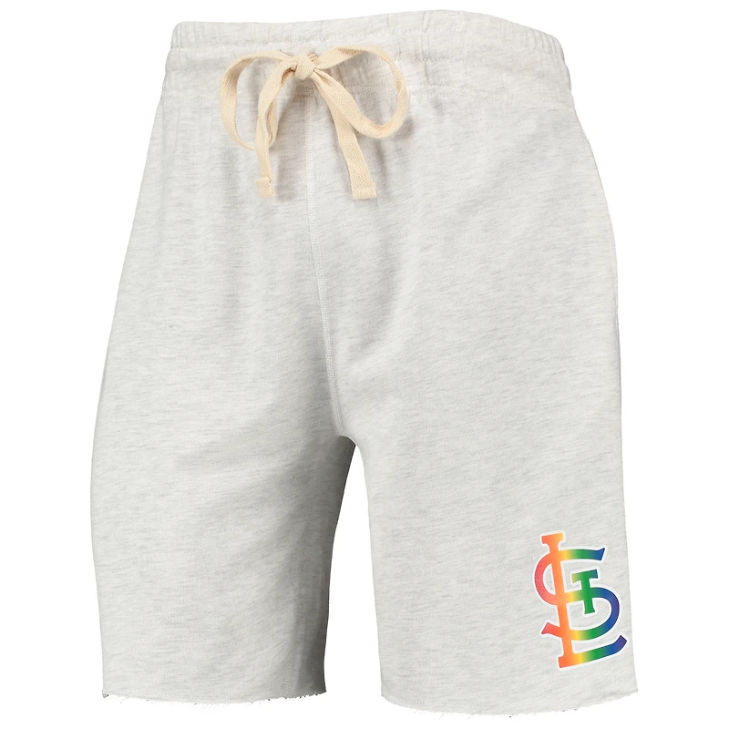 Concepts Sport Oatmeal St. Louis Cardinals Mainstream Logo Terry Tri-Blend Short pour homme