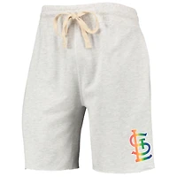 Concepts Sport Oatmeal St. Louis Cardinals Mainstream Logo Terry Tri-Blend Short pour homme