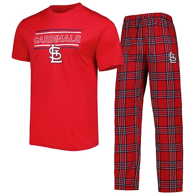 Ensemble de nuit Concepts Sport rouge/bleu marine avec haut et pantalon à écusson des Cardinals Saint-Louis pour homme